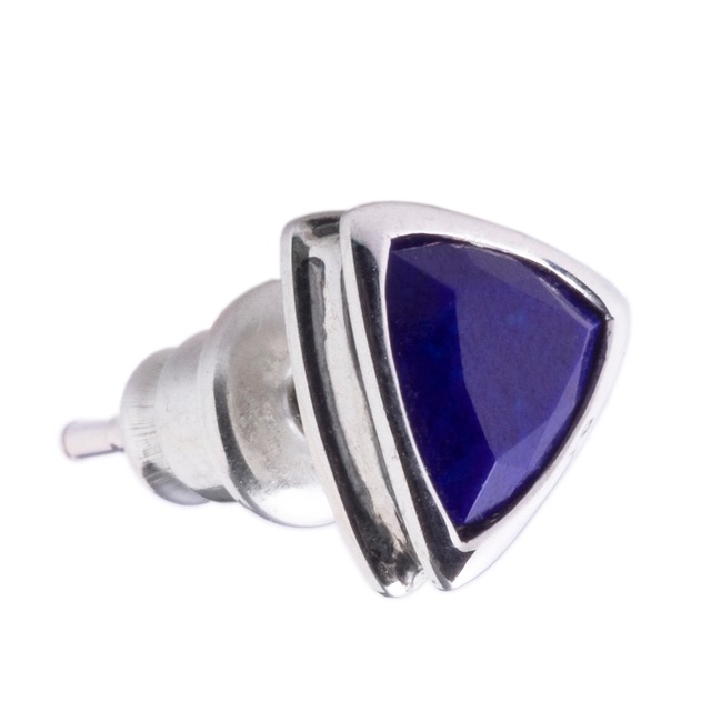 デルタピアスラピスラズリ シルバーピアス 片耳分 AKE0089 Delta earrings Lapis Lazuli Silver Earrings  For one ear　 シルバーアクセサリー  Silver jewelry