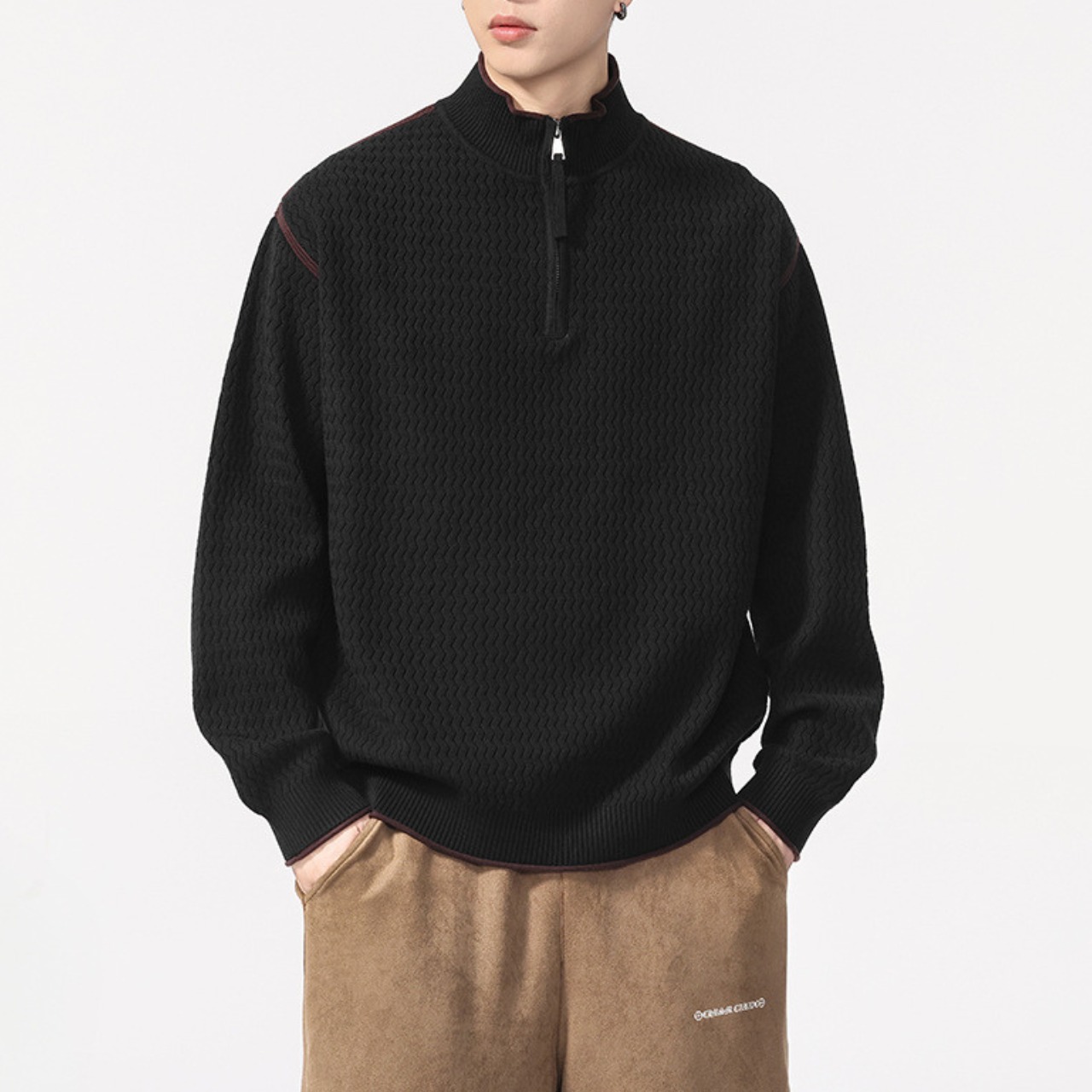 ハーフジップハイネックニット  　TB1784・画像8