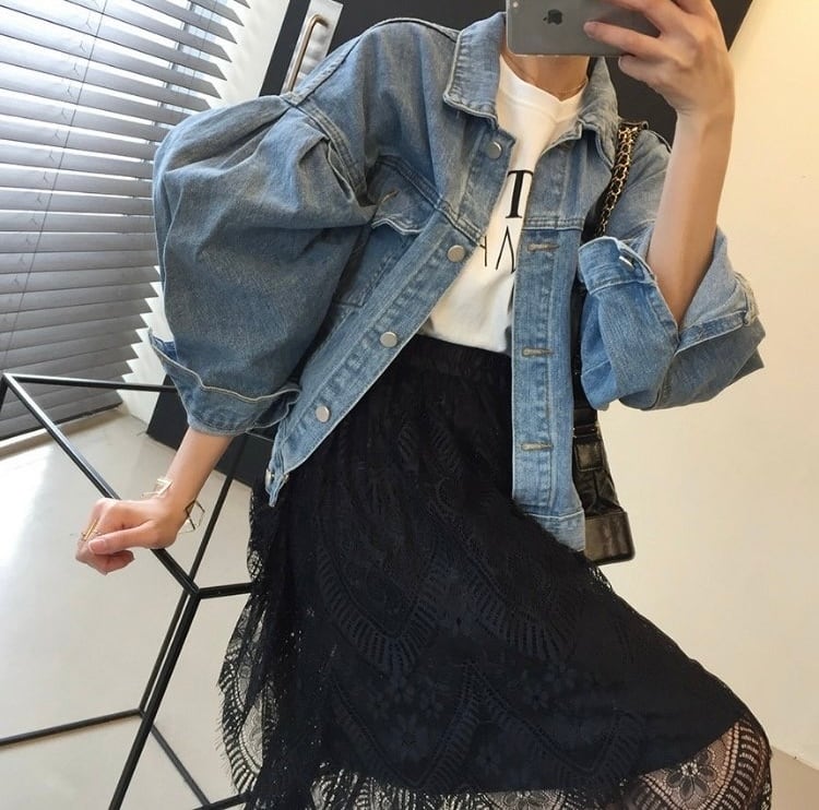 ボリュームスリーブデニムジャケット