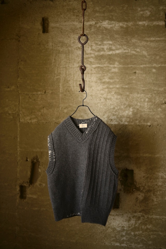 Ex.Nikki ESSENTIAL PIECES / wool / cashmere crazy pattern Nordic Crewneck(black mix)