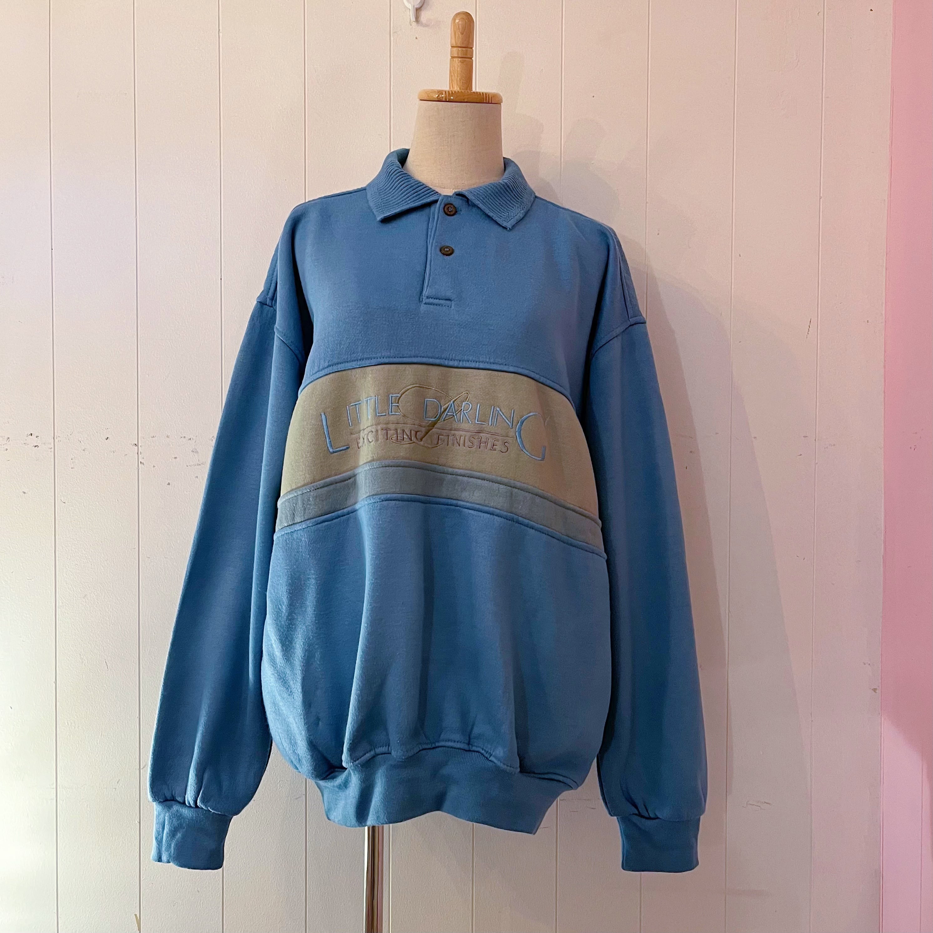 light blue mens polo sweat