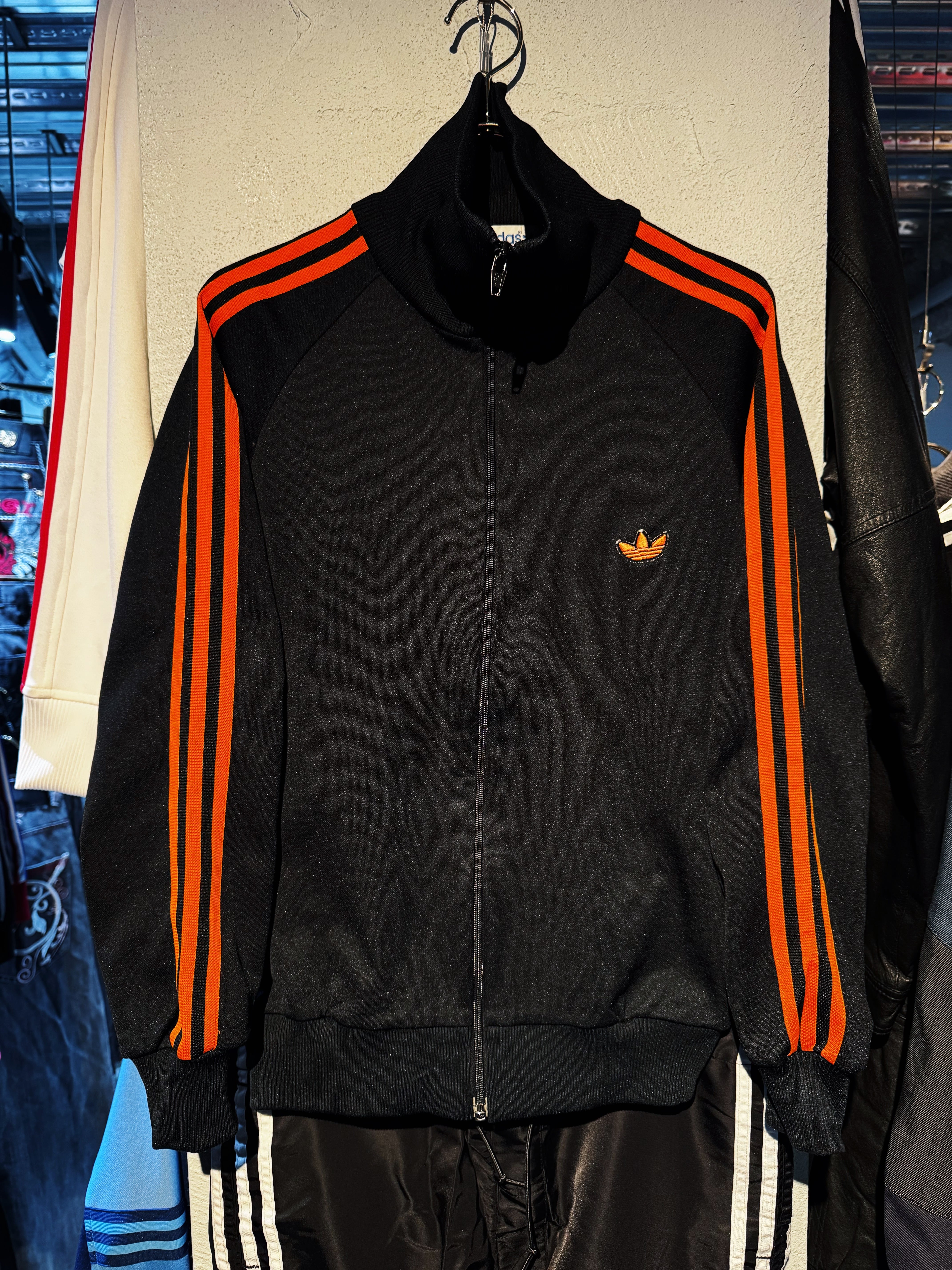 80's"ADIDAS"PRODUCED by DESCENTE stand neck track jacket
