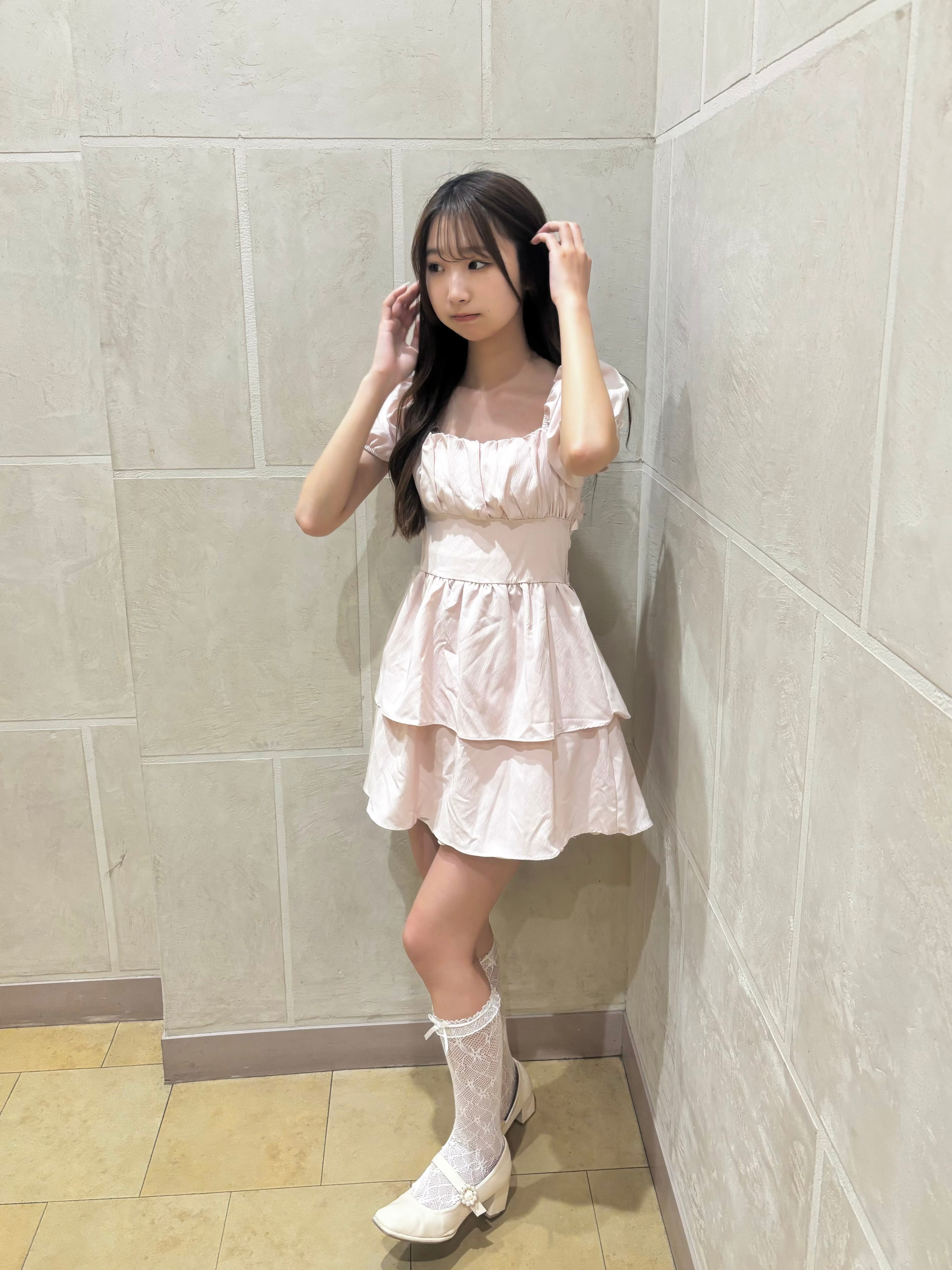 Renonqle】puff sleeve ribbon one piece (LAST2) | feellie