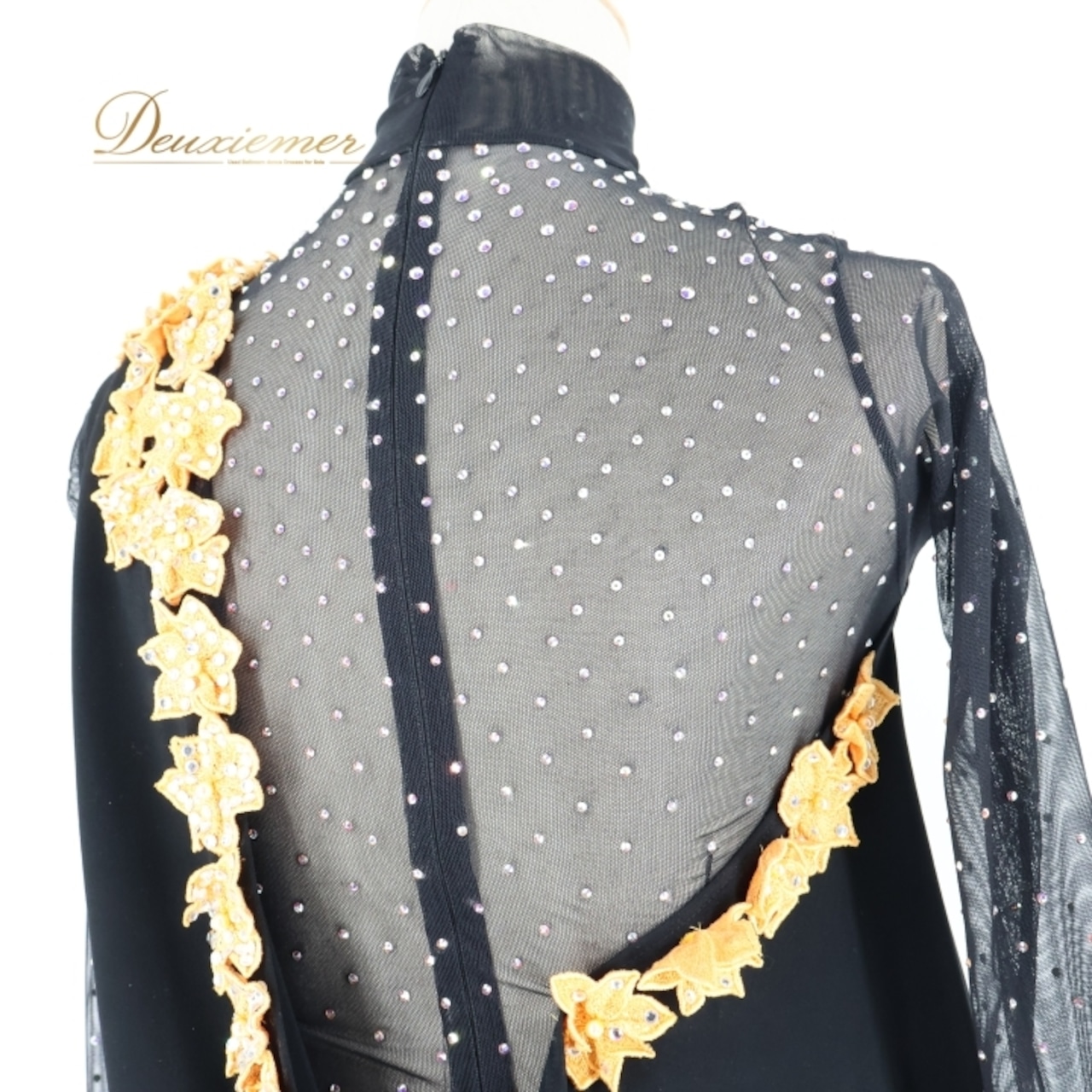 社交ダンス 衣装 タカダンス TAKADANCE ラテン ドレス ワンピース 黒 ゴールド 金 オレンジ 日本製 デモ 競技 パーティ 発表会 ブラック系 ゴールド系 スタイリッシュ デザイン 大人用 舞台衣装 ダンスウェア おしゃれ フォーマル 競技用 ダンスパーティー レディース