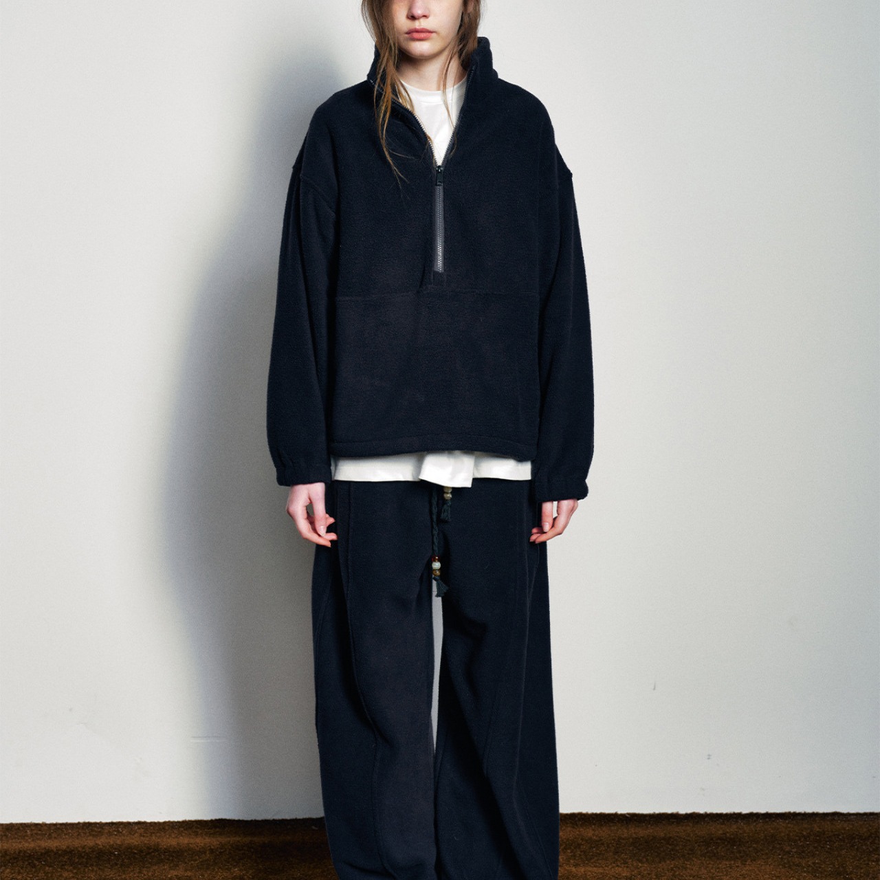 Front-Zip Oversized  Boa Jacket  T4109