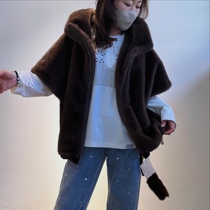 エイミーロウ  Eimee Law ミンクファーフーディードロストベスト