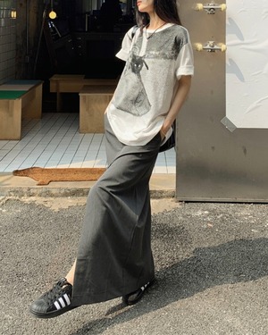 キャットグラフィックプリント Tシャツ A1009