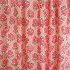 ブロックプリント生地【50cm単位】インド綿  小花柄 コーラルピンク #38676-PK3