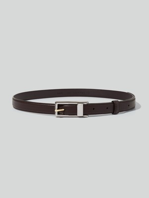 [RECTO][MEN] CONTRAST SIGNATURE SQUARE BUCKLE BELT (VINTAGE BROWN) 正規品 韓国ブランド 韓国通販 韓国代行 韓国ファッション レクト メンズ 日本 店舗