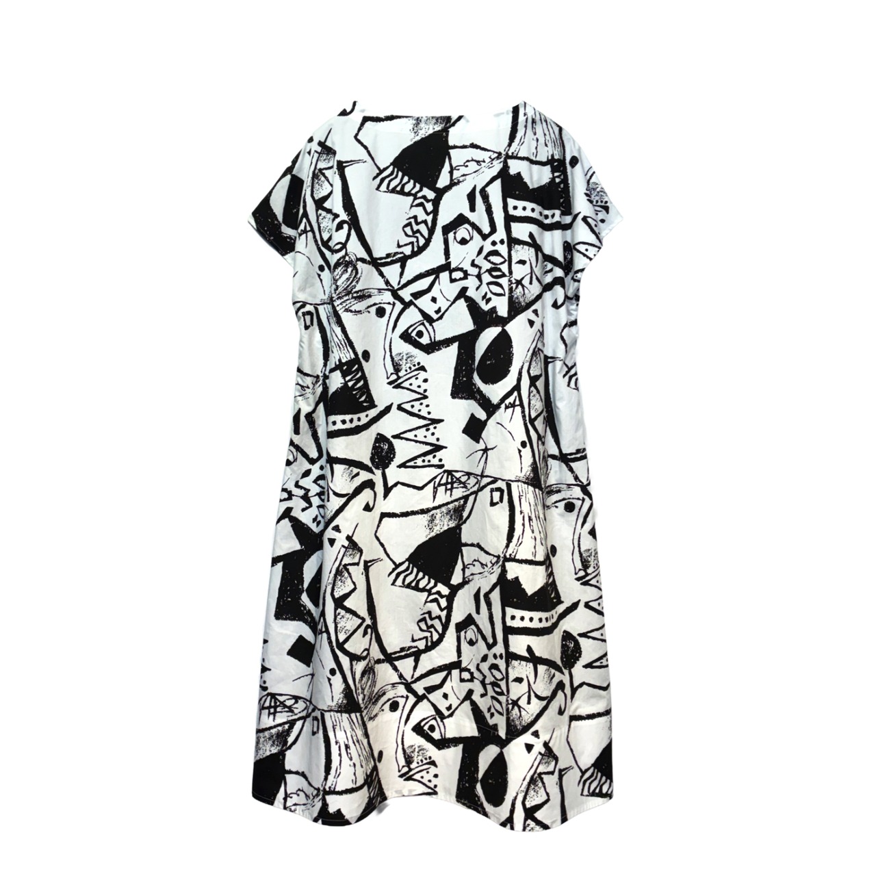 【最新作】タイプライター総柄プリントワンピース【264-7101】Typewriter print dress
