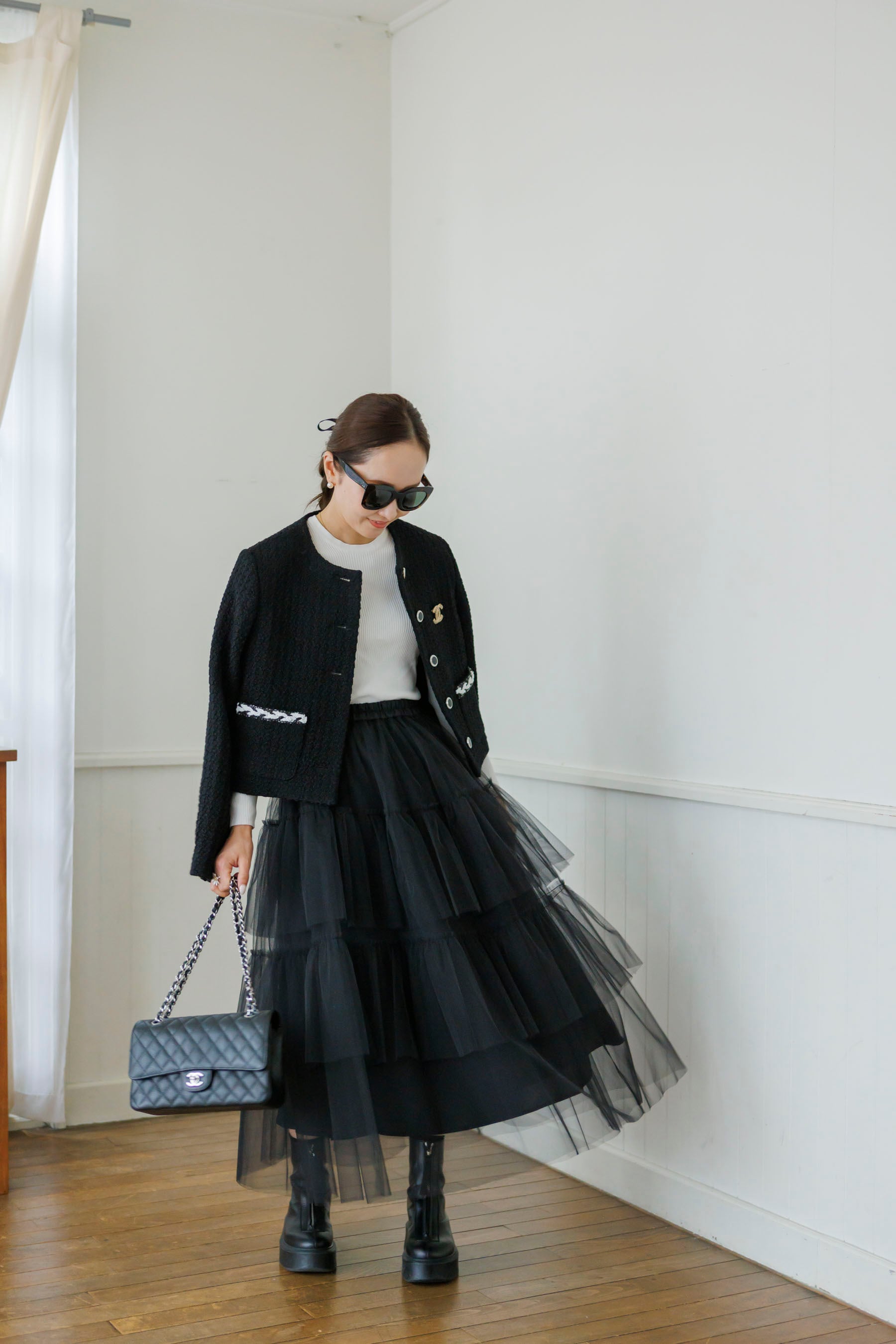 12/6(FRI)21:00ーBlack tweed blade jacket 即納 | Bluelea