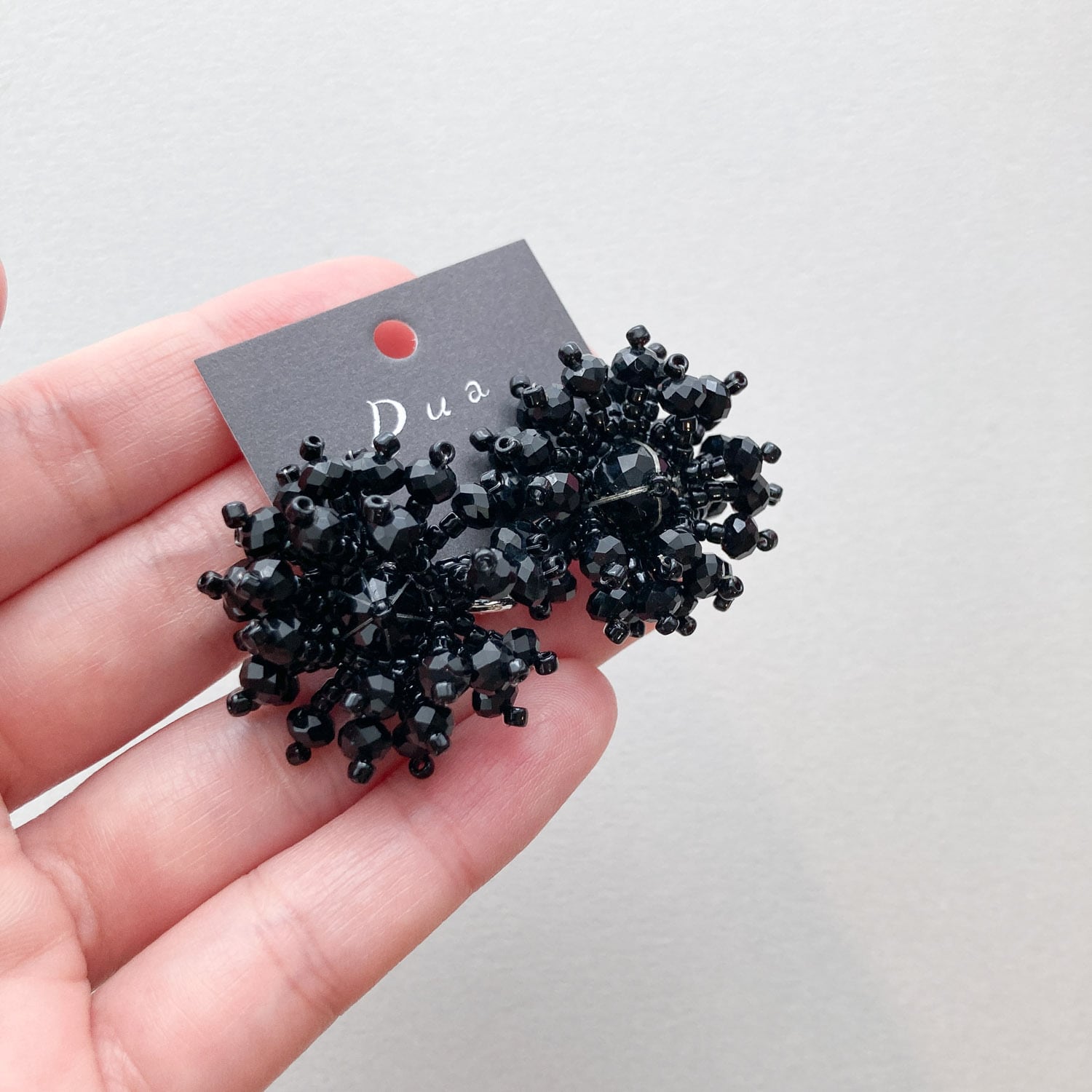 Duaオリジナル 立体お花ビーズワークカボション〈ピアス/イヤリング