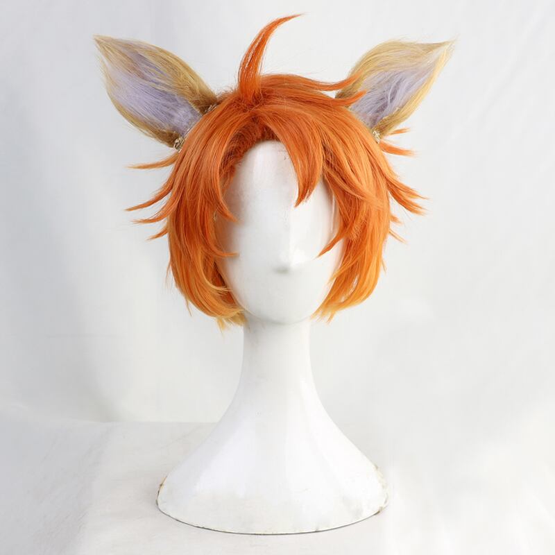 コスプレ耐熱ウィッグ オレンジ イエロー グラデーション ショート 