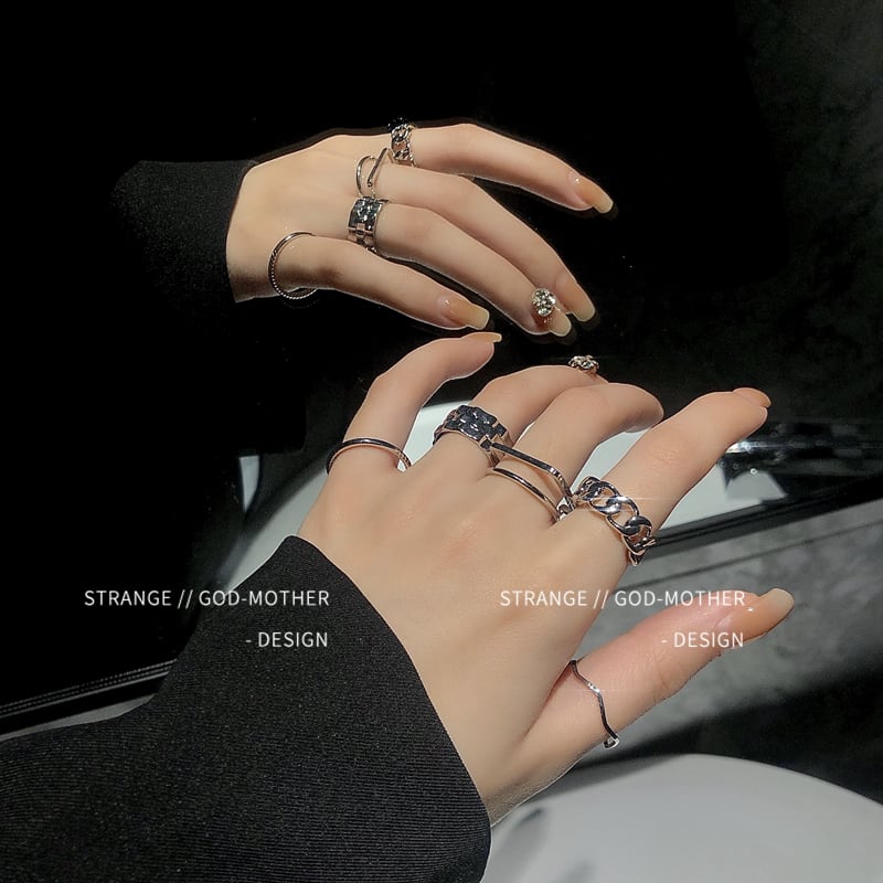 サブカル 服 地雷系 通販 闇かわいい コンビネーション リング 5ピース