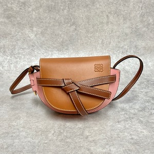 LOEWE ロエベ ゲートバッグ ミニ ショルダーバッグ ブラウン×ピンク 5751-202202