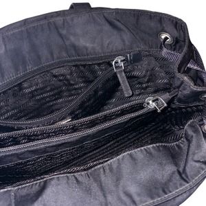 PRADA front pocket black nylon tote bag