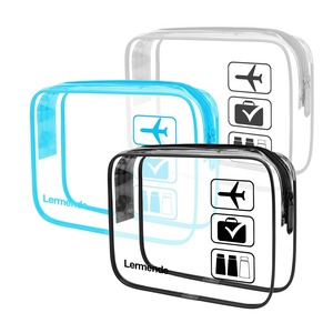 【新着特価】Lermende 3個 トイレタリーバッグ TSA承認済み 洗面用具 ポーチ 透明化粧ポーチ 旅行用ポーチ旅行用化粧品メイクアップバッグ 男女兼用 (ブラック + グレー + ブルー)