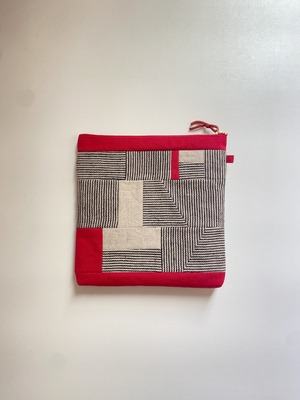 【20cm】Hand-woven patchwork pouch #1