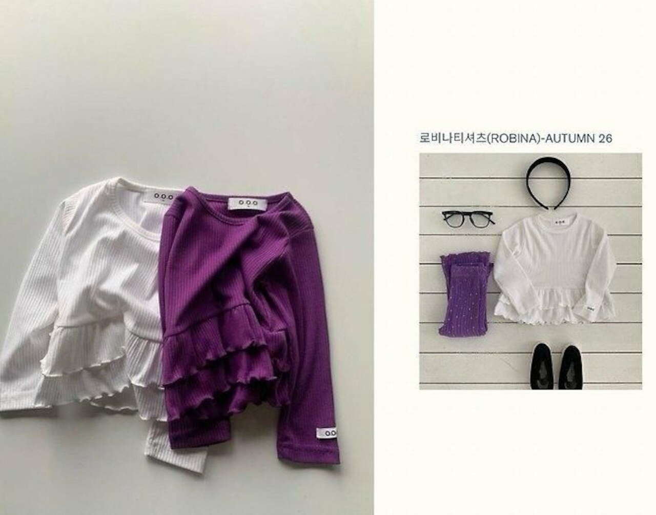 韓国子供服 / O.O.O / ロビナTシャツ / 秋服 *XS~XL*