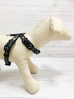 original☆2Bハーネス 黒☆白星柄