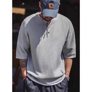 ワッフルヘンリーネックシャツ 10093