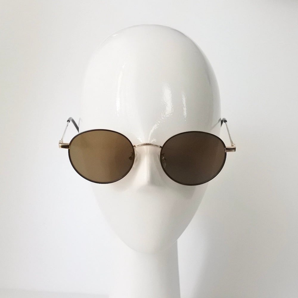 七宝メタル ボストン ゴールドフレーム サングラス (ブラウン×ブラウン