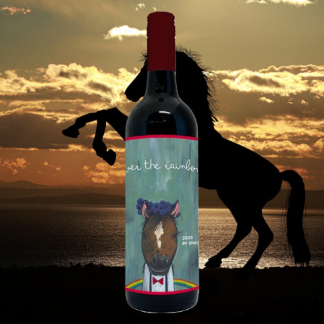 【令和8年 干支ラベルワイン】2026年 午年「馬」ラベルワイン オーバー ザ レインボー シラーズ~Over The Rainbow Shiraz~(750ml)