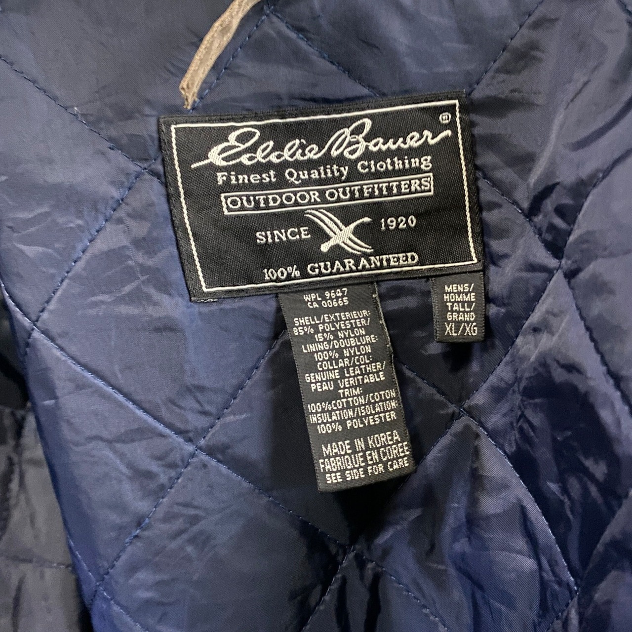 Eddie Bauer エディーバウアー レザー襟 中綿 ハンティングジャケット 