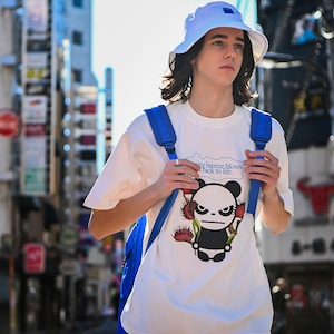 SALE 送料無料 【HIPANDA ハイパンダ】メンズ ハエトリグサ プリント Tシャツ MEN'S  PRINT T-SHIRT / WHITE