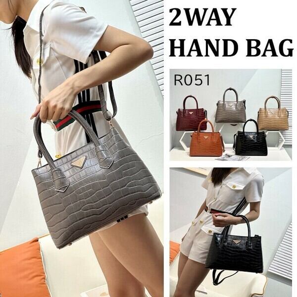 【R051】 上品な型押しハンドバッグ【idadi】2way 斜めがけ 肩掛け 通勤 通学 仕事 ビジネス 旅行 ママバッグ マザーズバッグ レディース 軽量 軽い 大容量