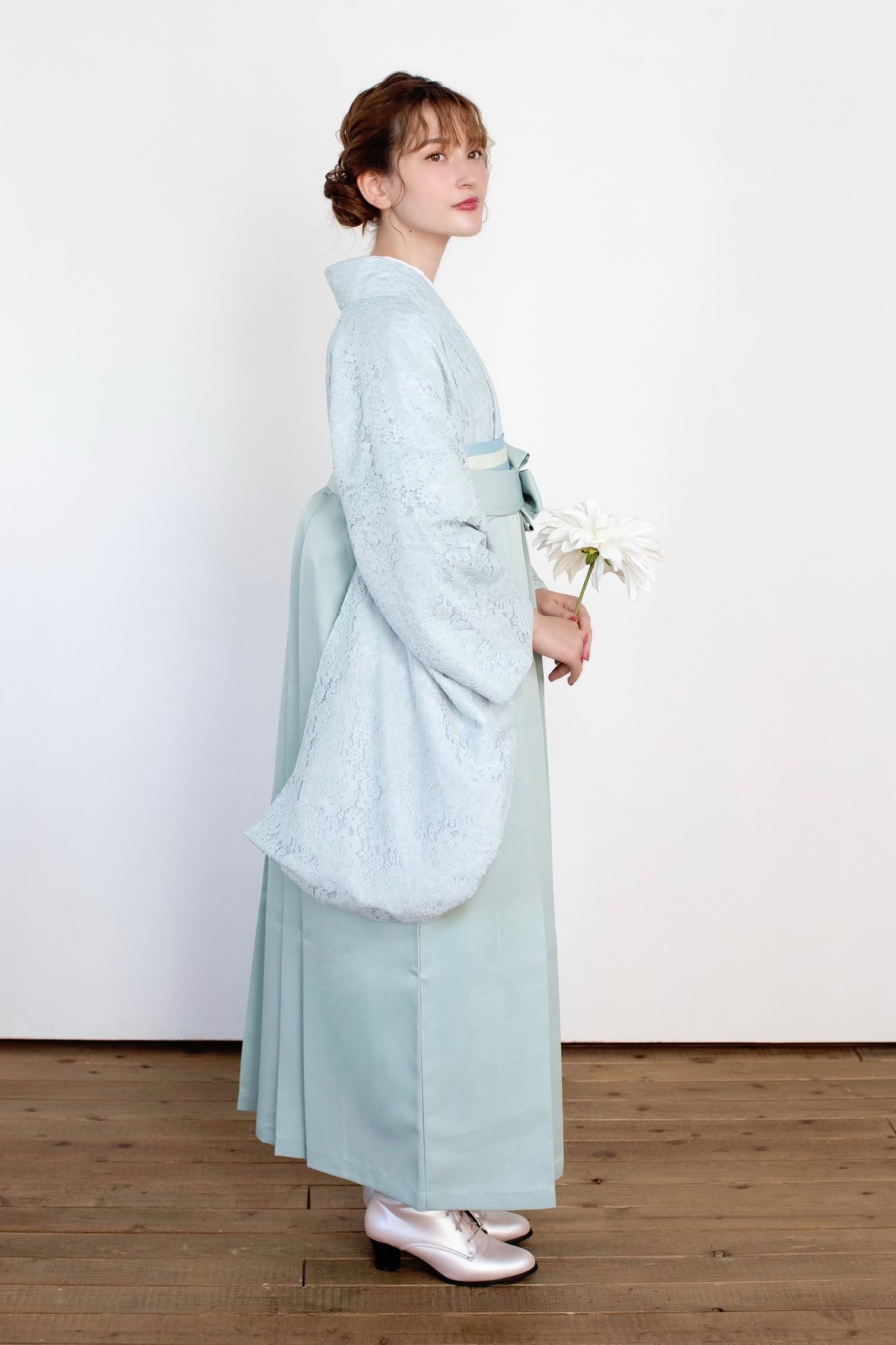 Kimono Sienne 卒業式袴 3点セット レース二尺袖 袴 卒業式 水色
