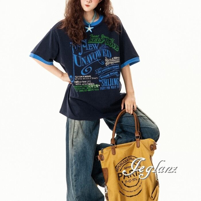レタリング リンガー Tシャツ ロゴ アメリカン ユニセックス ♪ (MC606)ρ