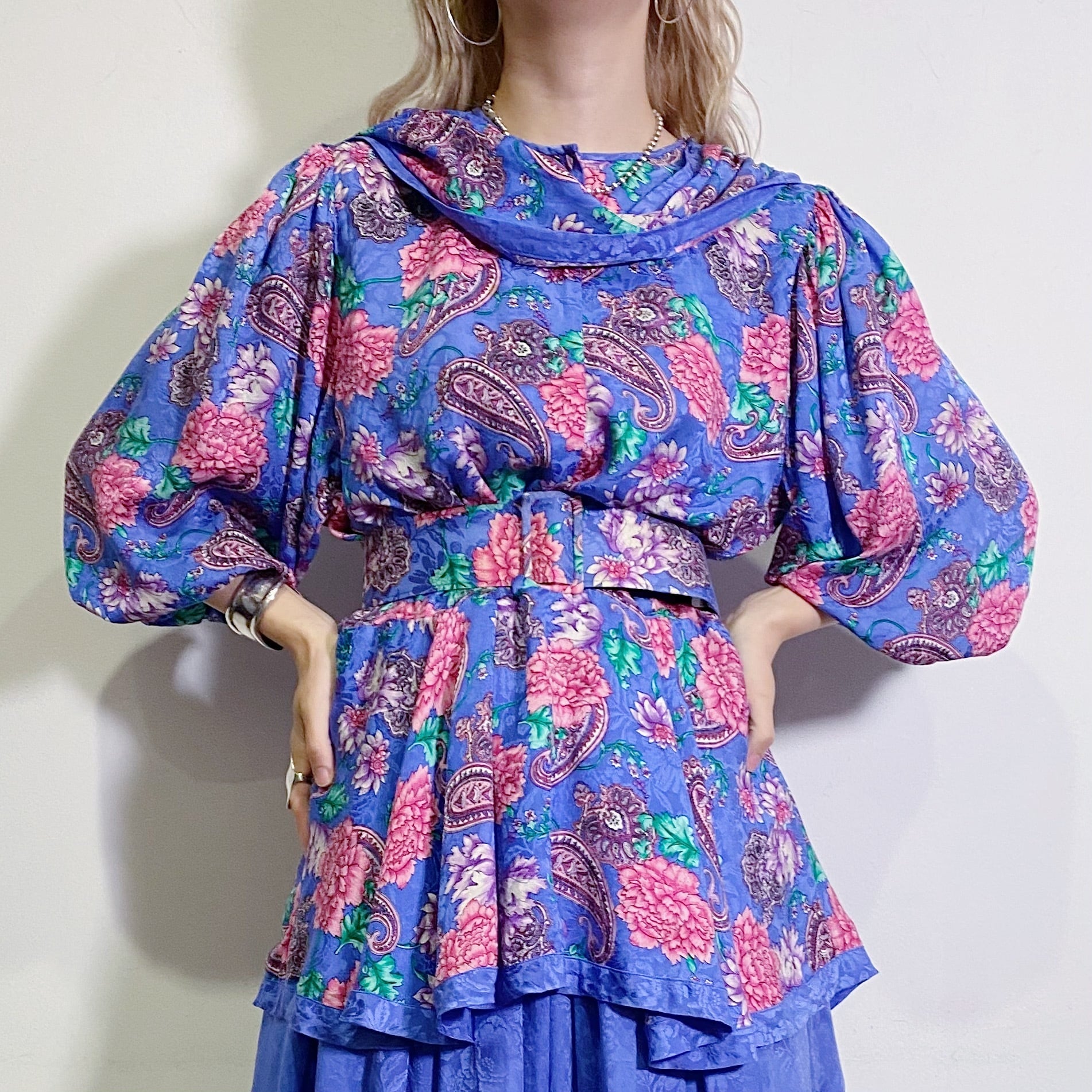 80s “Diane Freis” silk set up【485】 | LEMON