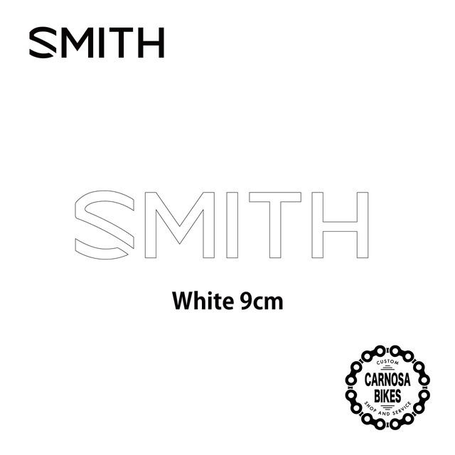 【SMITH】Logo Cutting [ロゴカッティング] ステッカー White 9cm