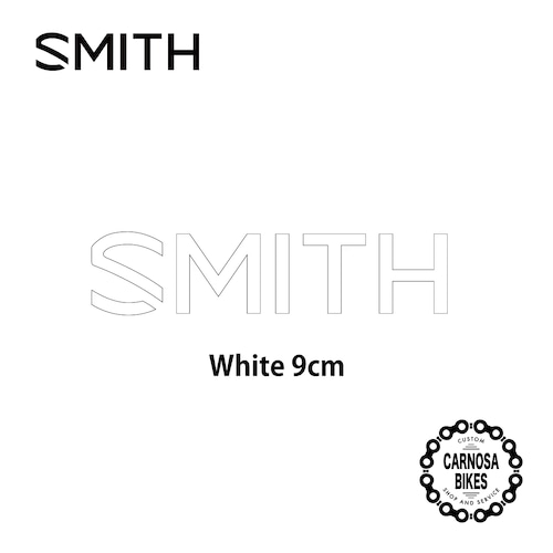 【SMITH】Logo Cutting [ロゴカッティング] ステッカー White 9cm