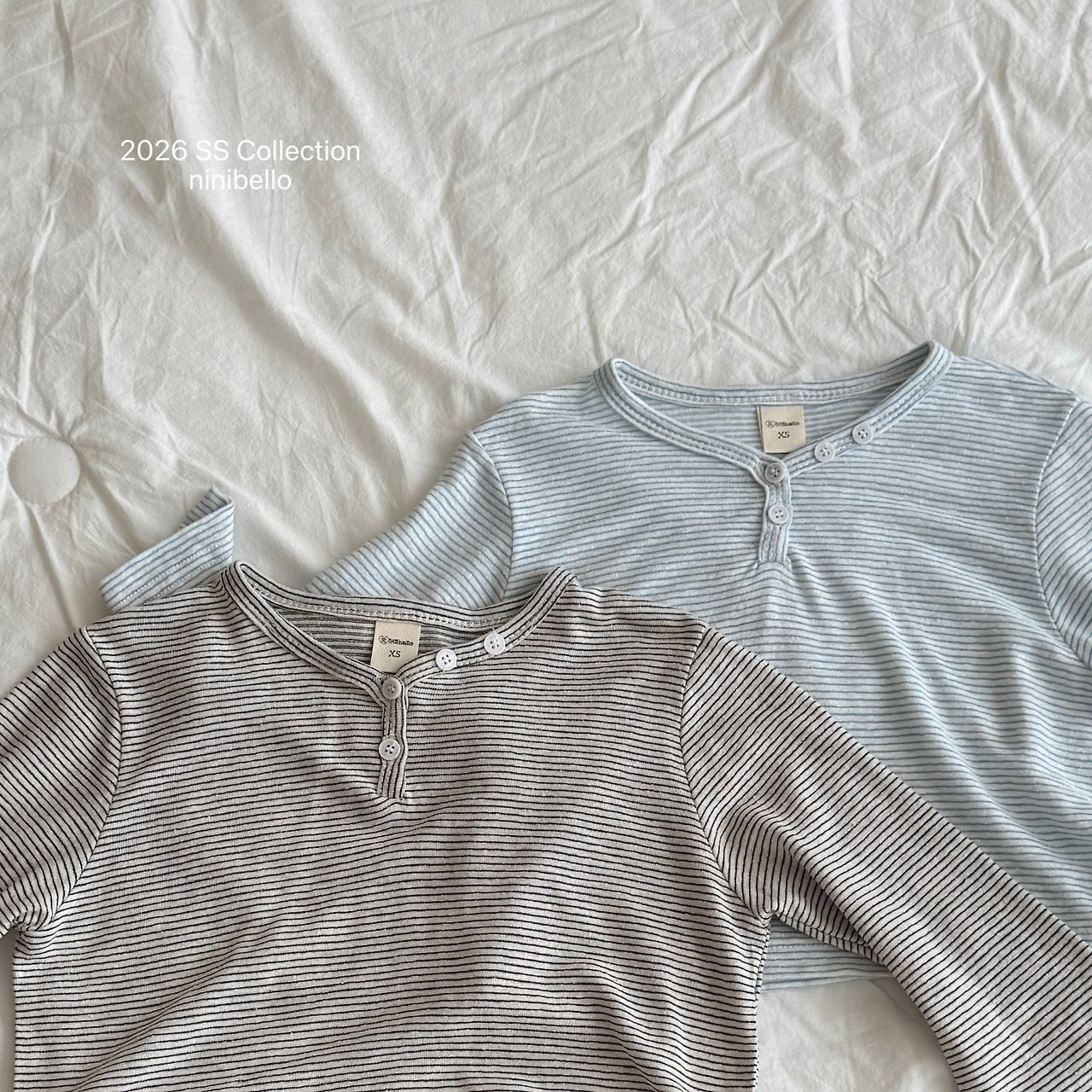 [ninibello] Marine Striped Shirt +fee2 / [니니벨로] 마린단가라단작티