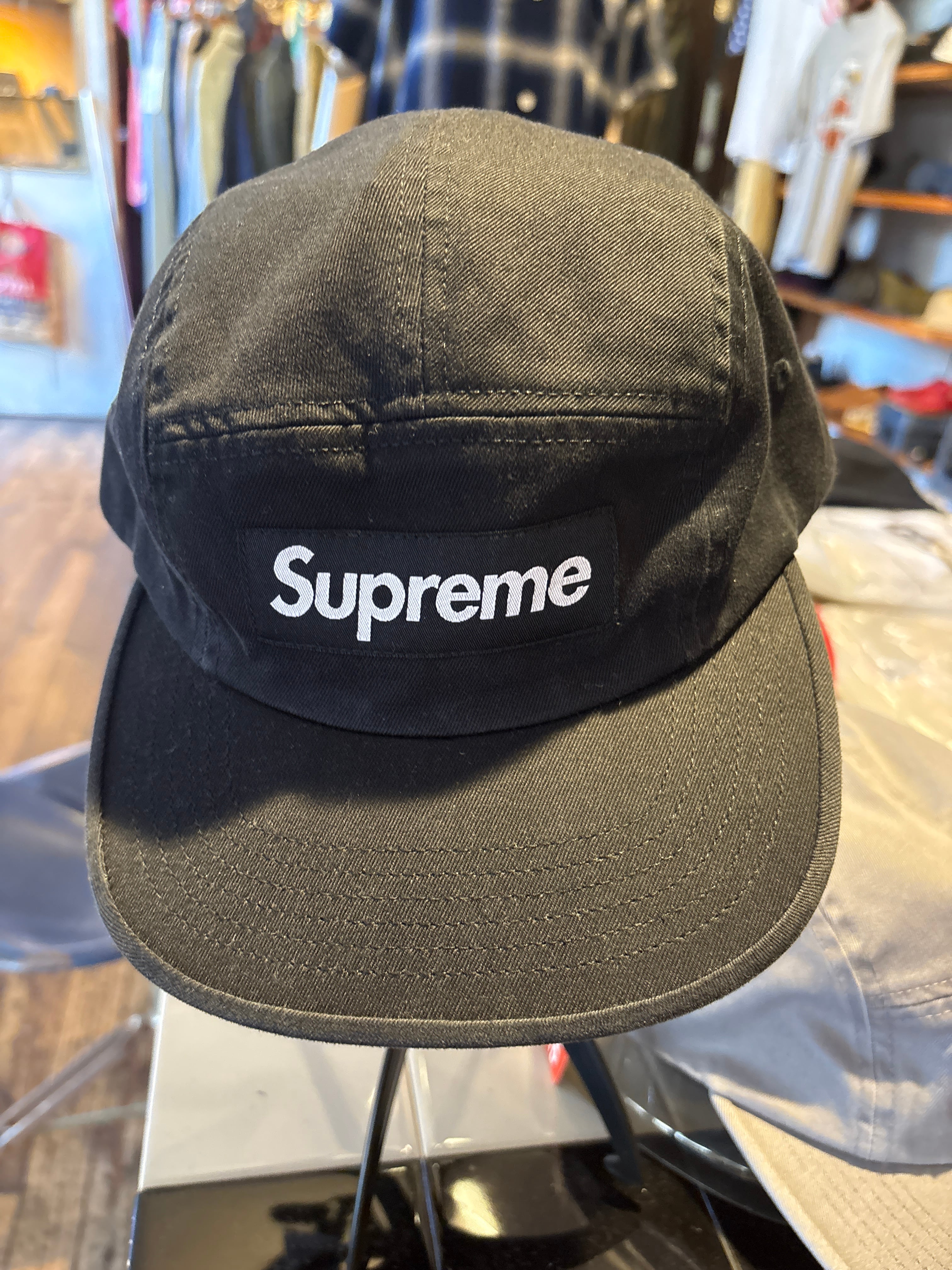 Supreme Washed Chino Twill camp cap BLACK | essex