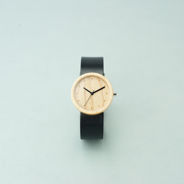 Maple wood - Organic leather Black - M