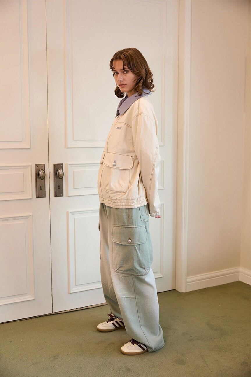 ☆NCT WISH リク 着用！！【WAIKEI】Color block work jacket IVORY