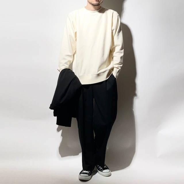 【DUAL VOICE】BASIC FRENCH TERRY PIECE DYE - CREW NECK：ベーシック製品染め裏毛 - クルーネック長袖