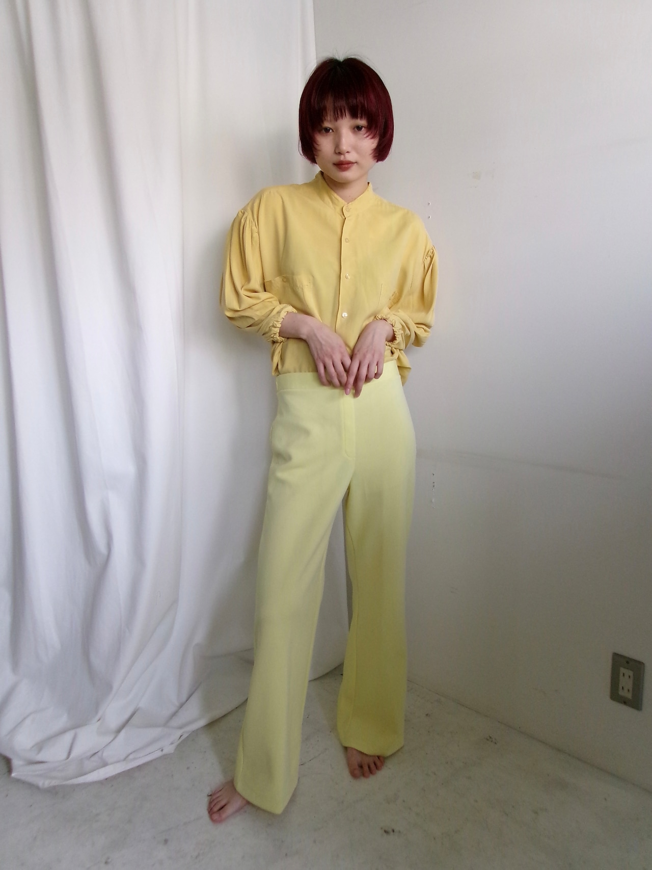 “ASTER” Silk Puff sleeve hand remake shirts