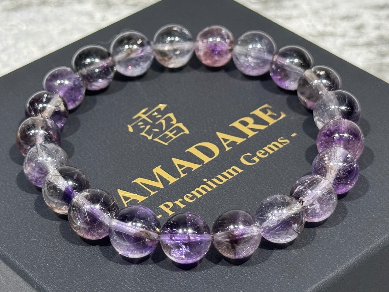 No.1495【SS】エレスチャルアメジストブレスレット