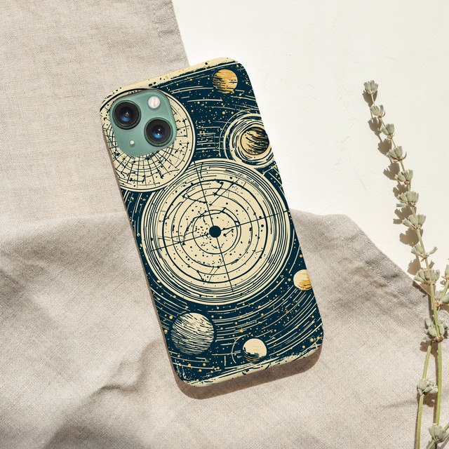受注生産 iPhoneケース 月相サークルの天体図｜星図アート STAR075A