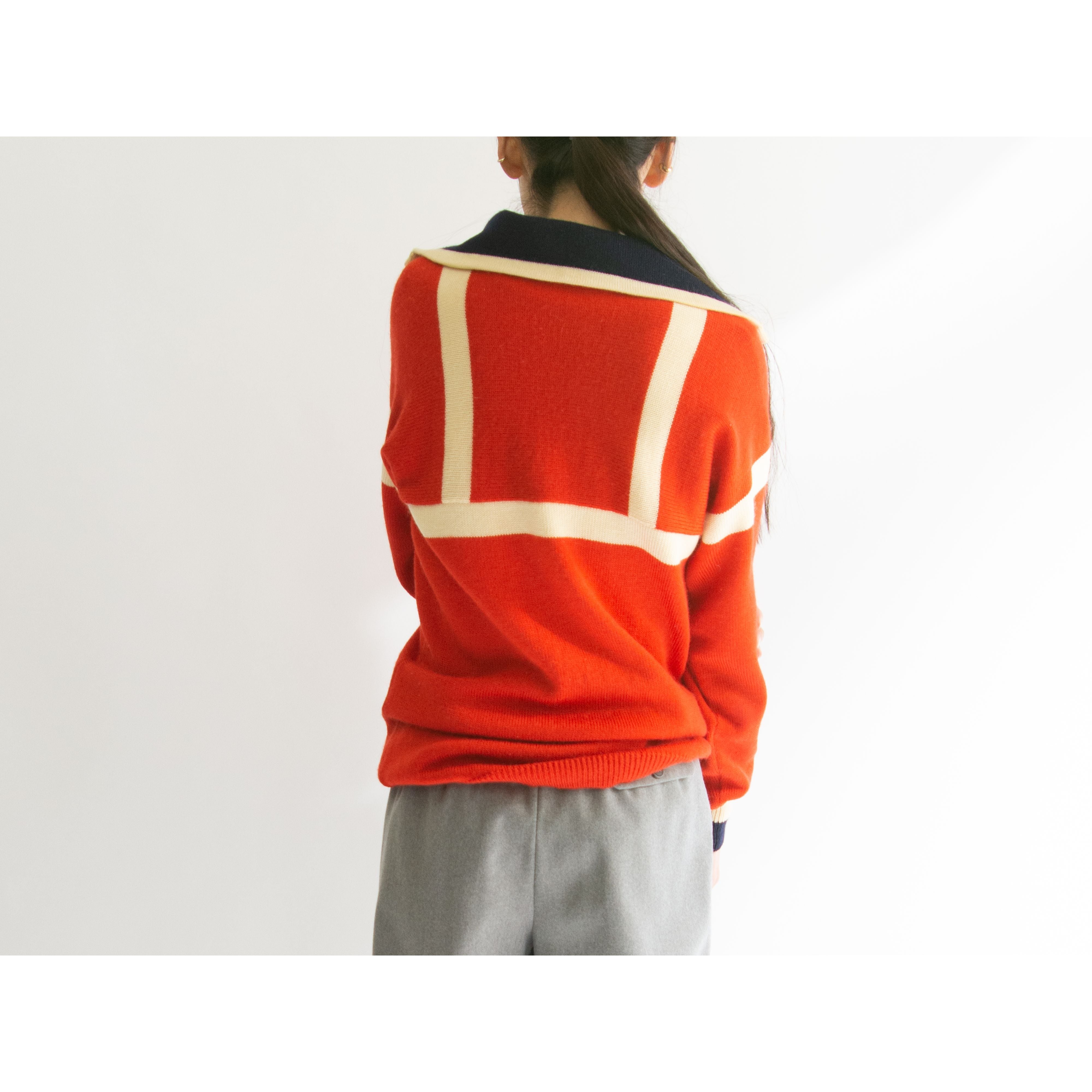 【FILA】Made in Italy 70-80's 100% Wool High Neck Sweater(フィラ イタリア製ハイネックウールセーター ハーフジップニット)