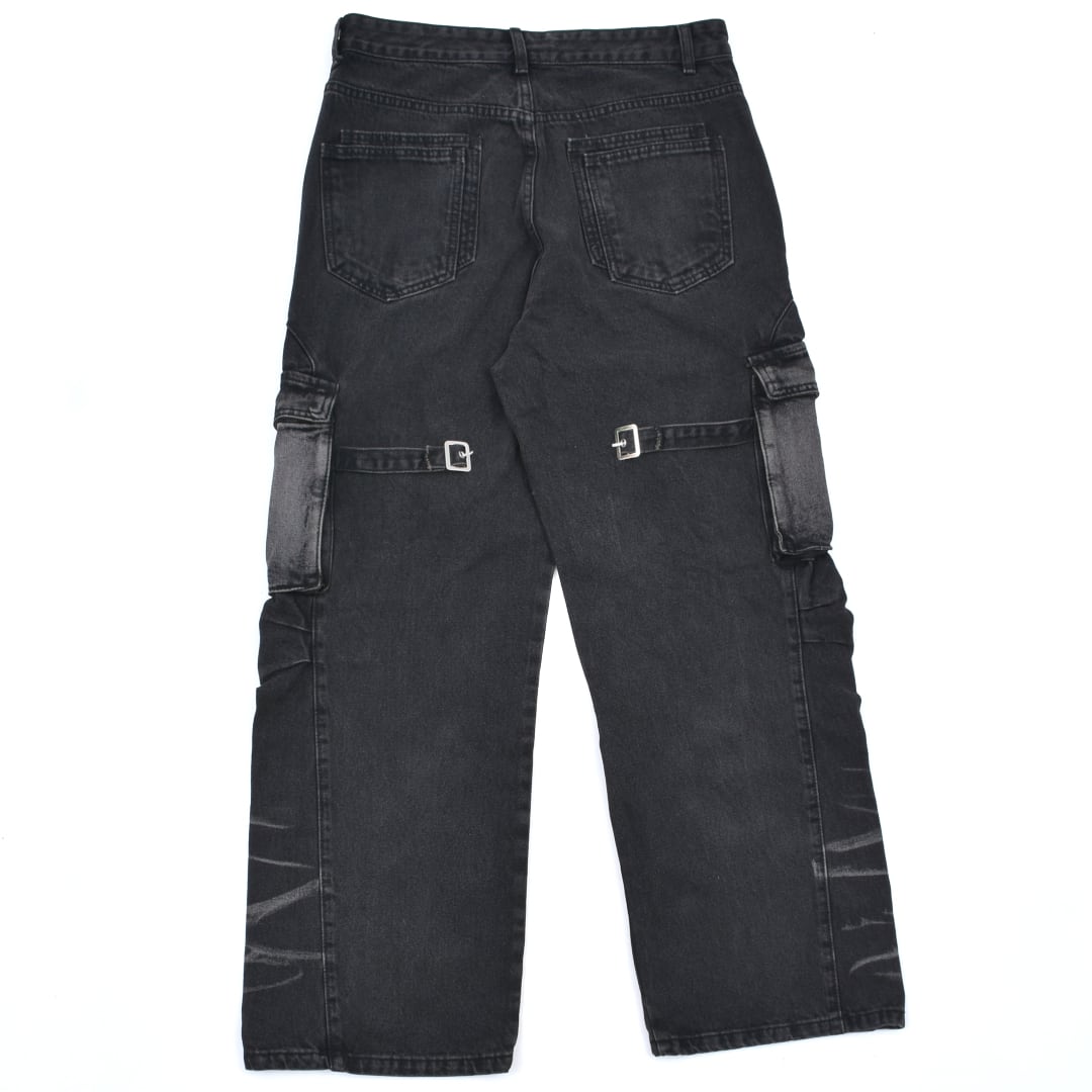 火曜17時まで▷1,318円OFF！】Whiskeringブラックデニムパンツ