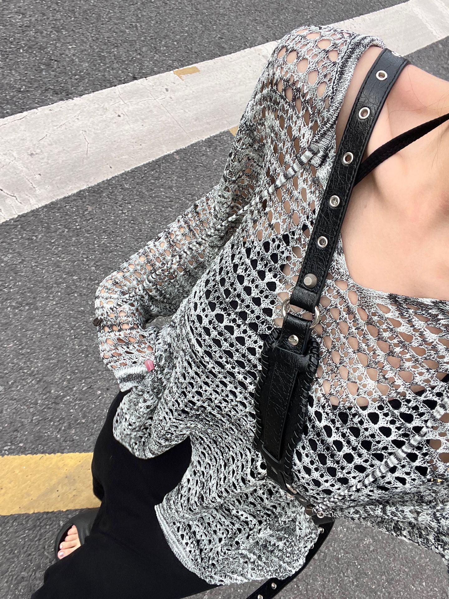 エストレジャ　ルーズニットトップス　ニット　シースルー