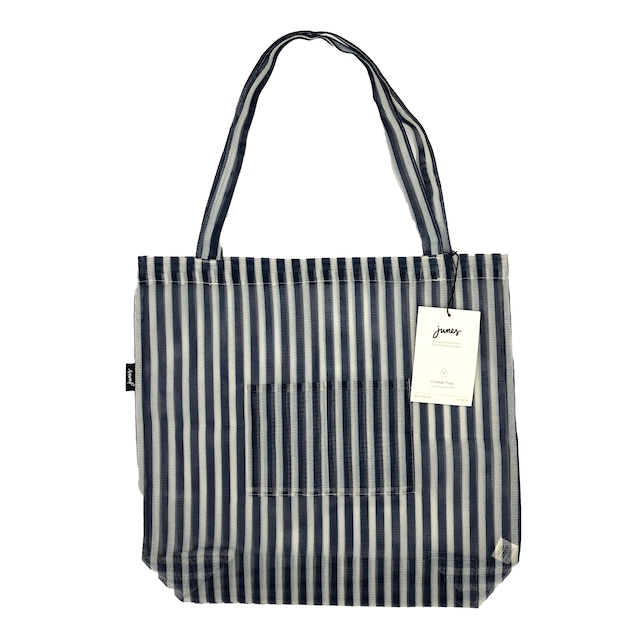 JUNES Bio-Knit　The Grande Tote：Pinstripe