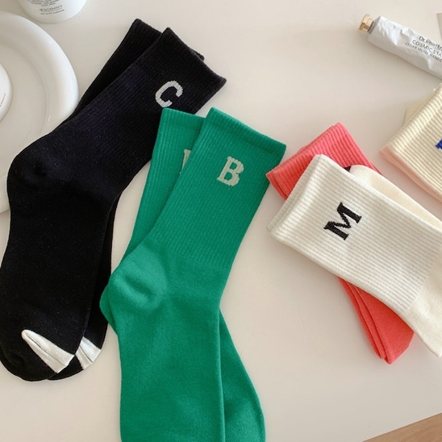 4SET◆Alphabet crew socks　M2538