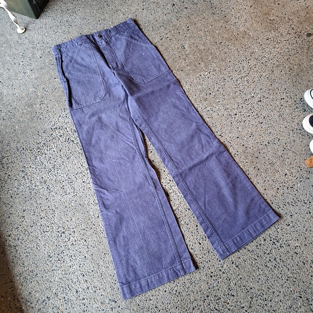 70's~80's フランス海軍 デニムワークパンツ used [401063]