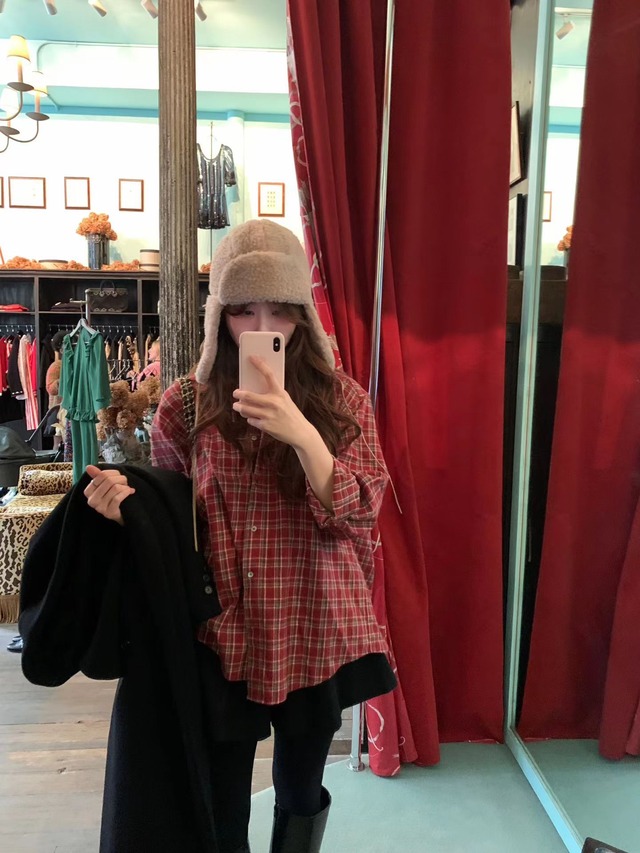 (OUNCE)  written check shirt / 2color